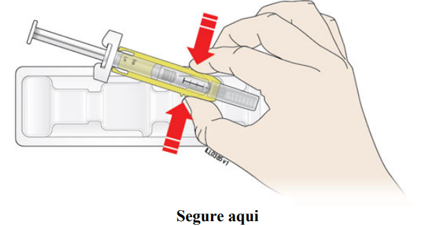 Retire uma seringa preenchida do cartucho