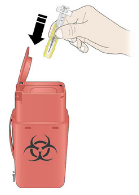 Descarte a seringa preenchida usada